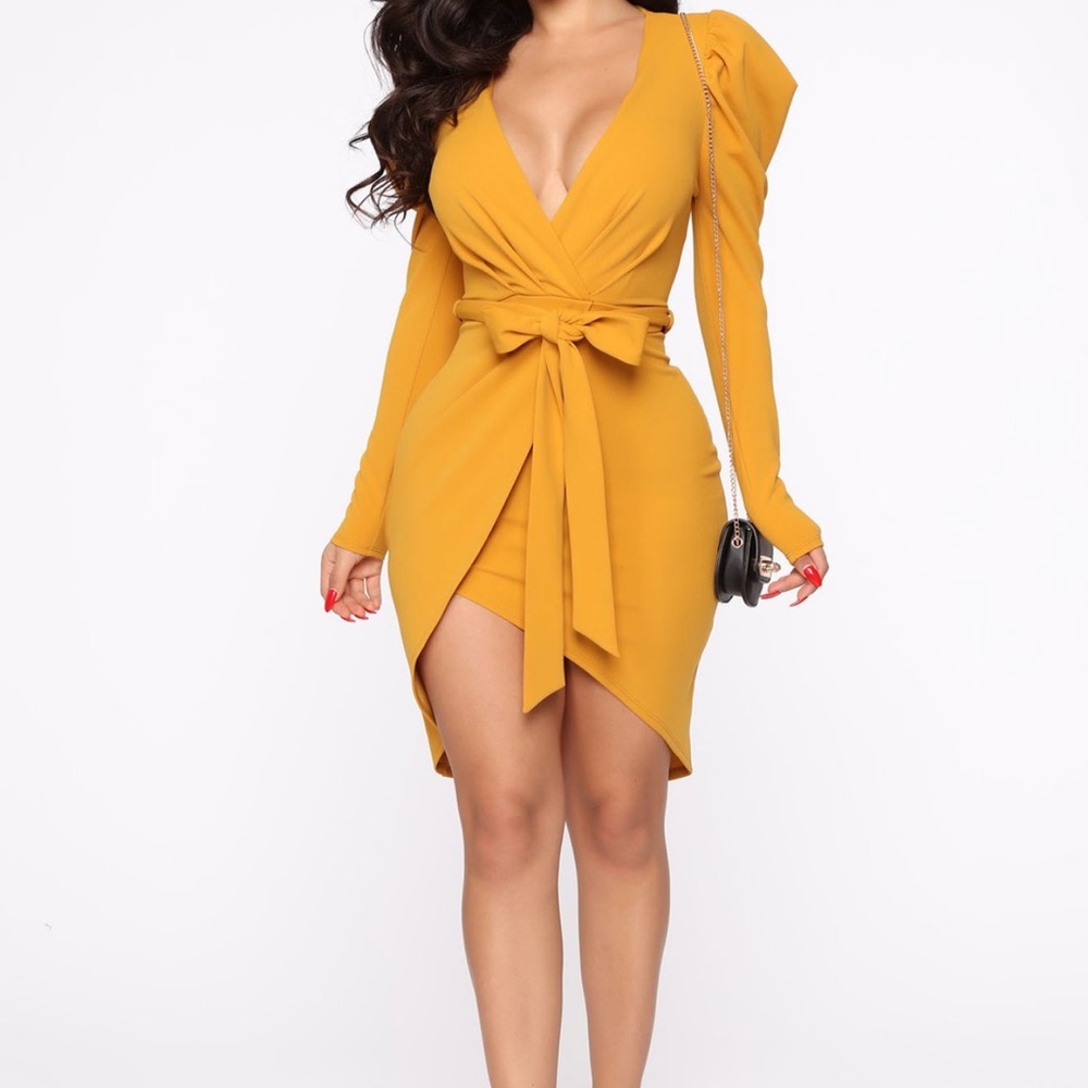 Mustard Mini Dress